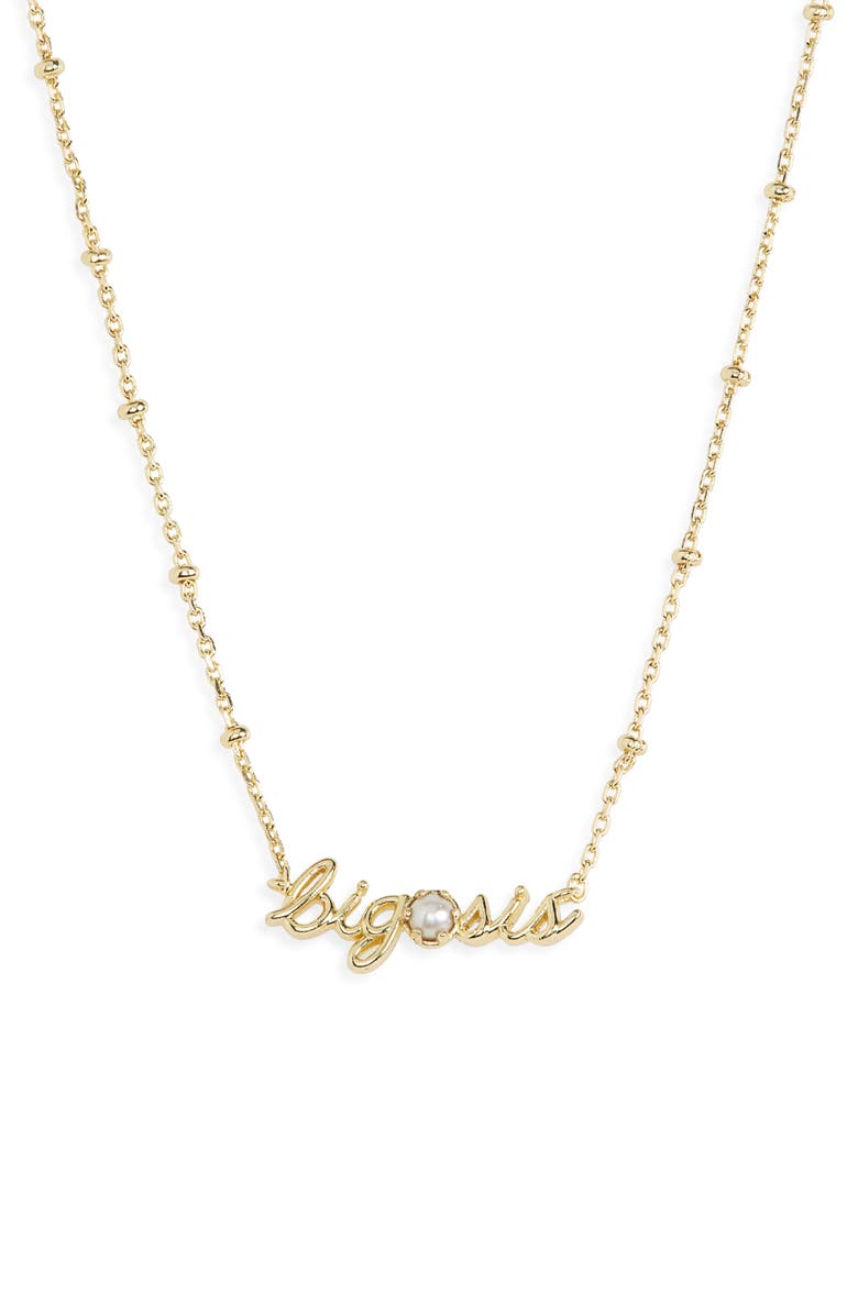 Kendra Scott Big Sis Freshwater Pearl Pendant Necklace, Main, color, Gold Freshwater Cultured Pearl