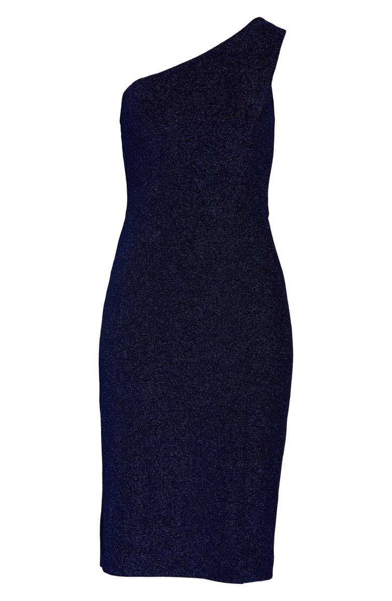 Vince Camuto One-Shoulder Glitter Knit Body-Con Dress, Alternate, color, 