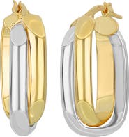 Bony Levy 14K Gold Two Tone Hoop Earrings