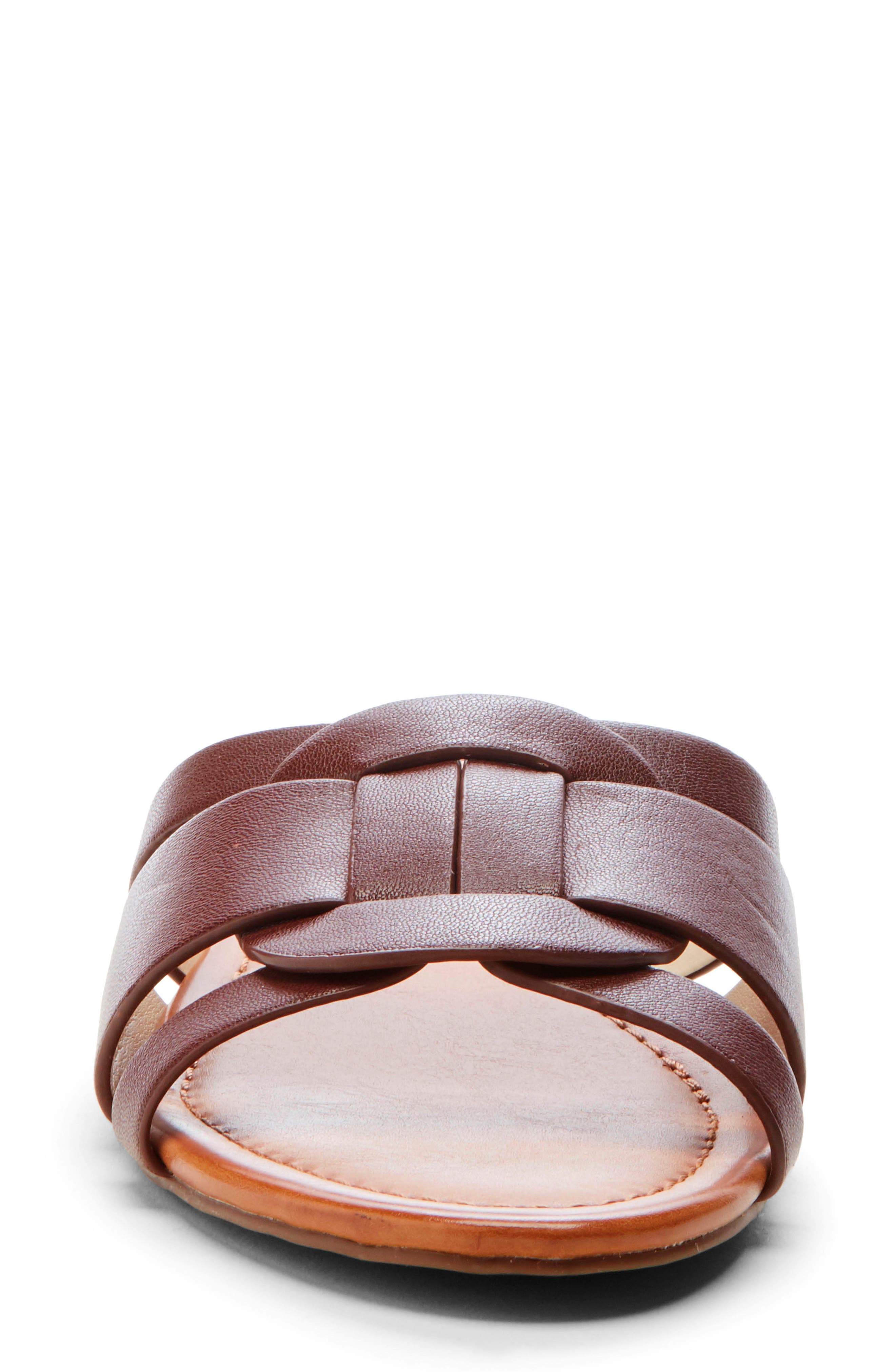 Golda Slide Sandal, Alternate, color, TERRACOTTA LEATHER