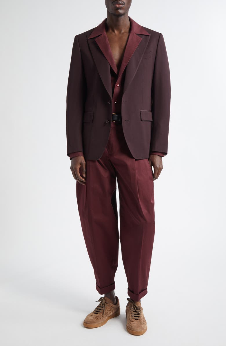 Dolce&Gabbana Single Breasted Wool Blazer, Alternate, color, M5039 Brown Dark Violet