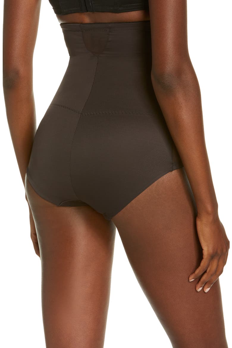 Sexy Sheer High Waist Shaping Briefs, Alternate, color, BLACK
