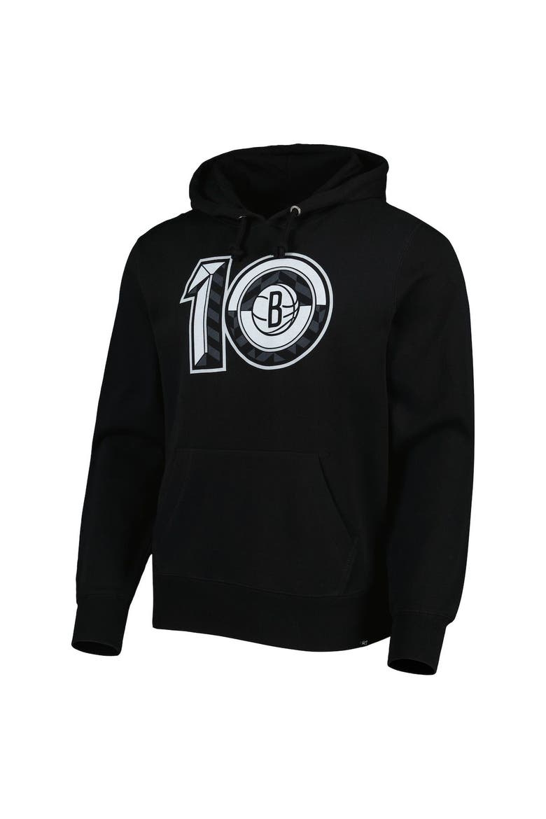Men's '47 Black Brooklyn Nets 10th Anniversary Headline Pullover Hoodie, Alternate, color, Black