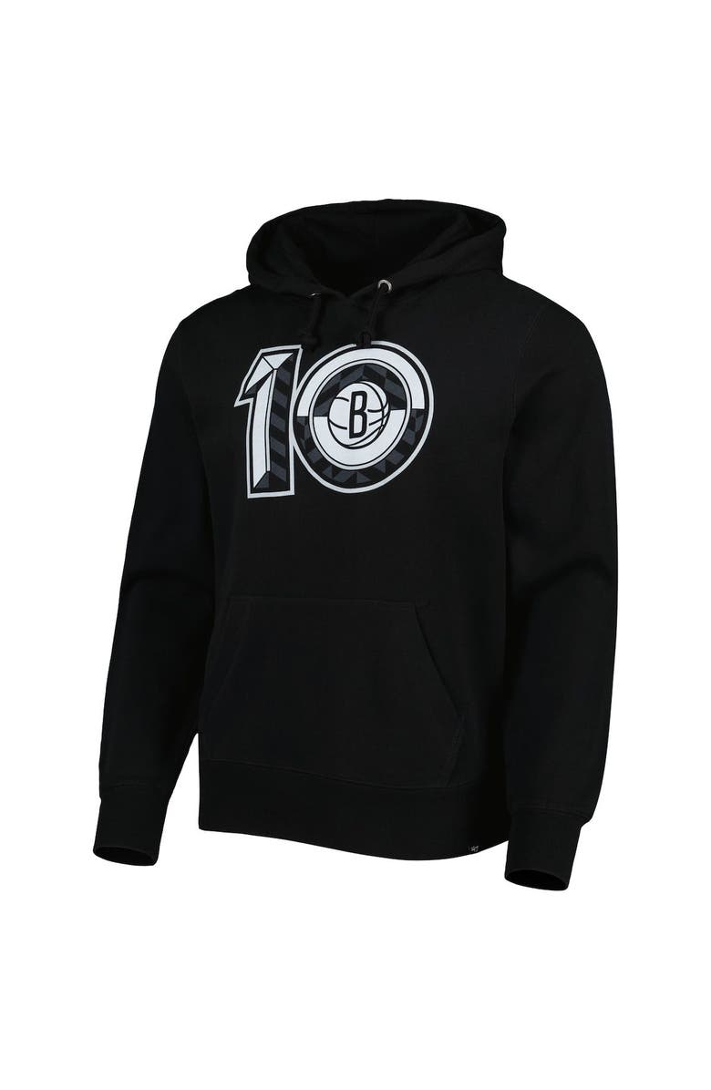 '47 Men's '47 Black Brooklyn Nets 10th Anniversary Headline Pullover Hoodie, Alternate, color, Black