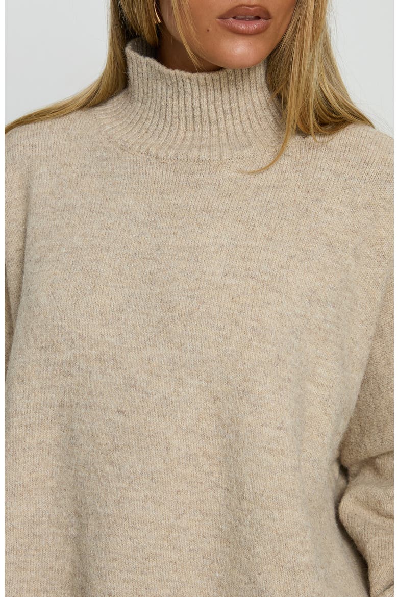 Patrizia Oversize Turtleneck Sweater, Alternate, color, BEIGE