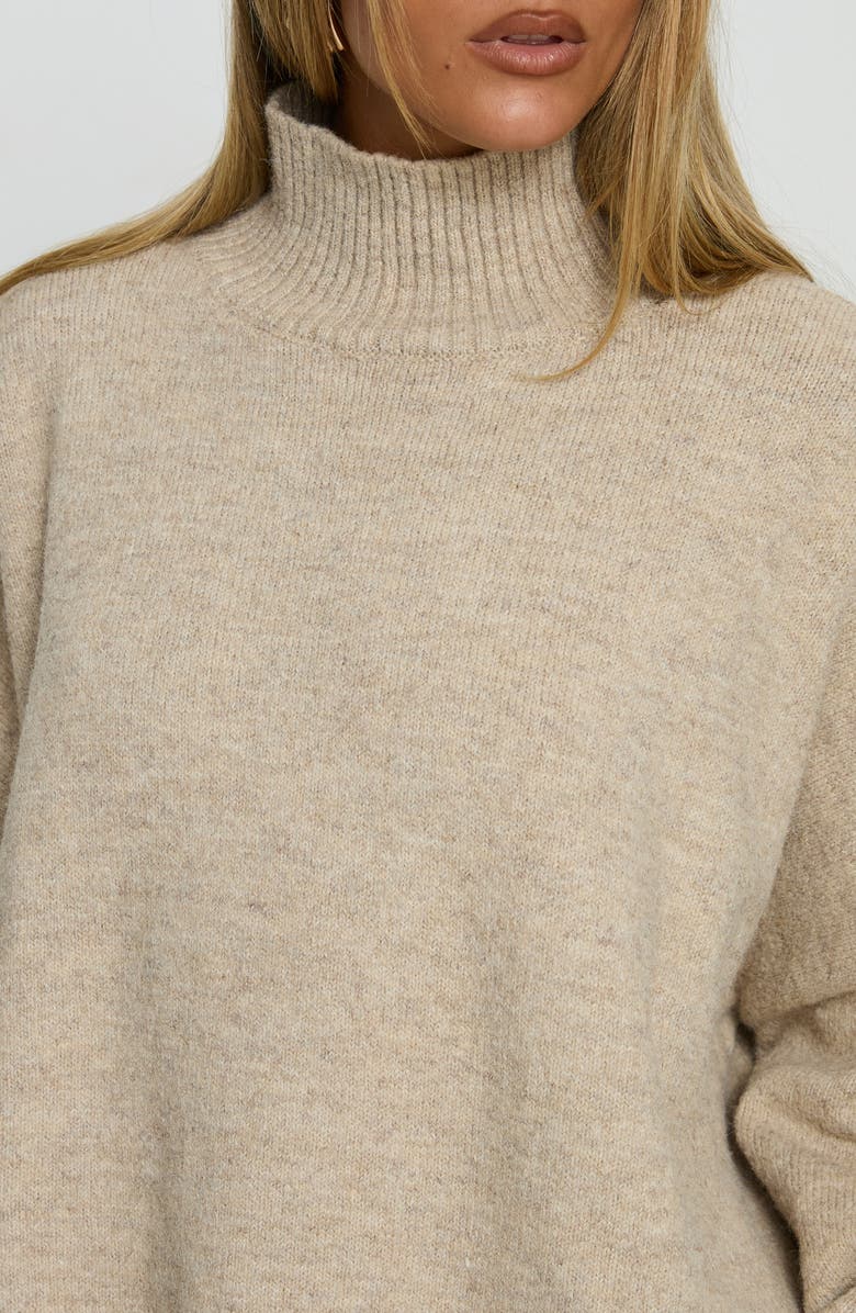 Princess Polly Patrizia Oversize Turtleneck Sweater, Alternate, color, Beige