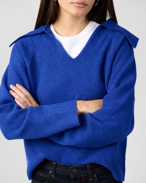 Weworewhat Collar V-neck Sweater In Blue