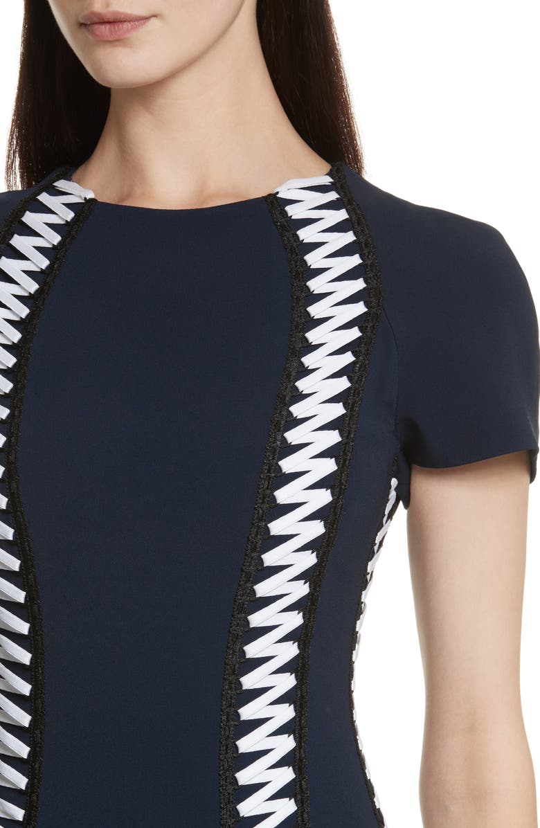 Simkhai Jonathan Simkhai Lace-Up Crepe Dress, Alternate, color, 