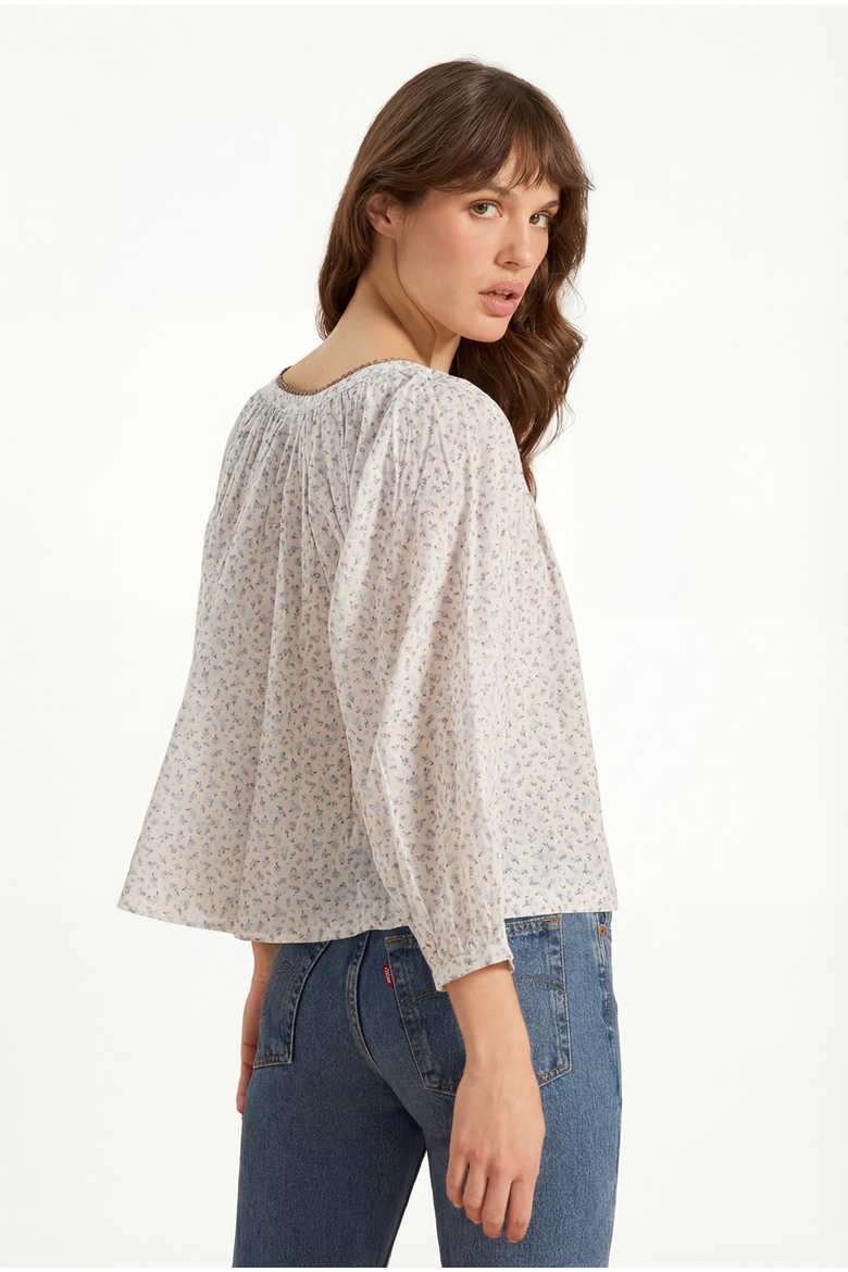 Phoebe Blouse, Alternate, color, Forget Me Not