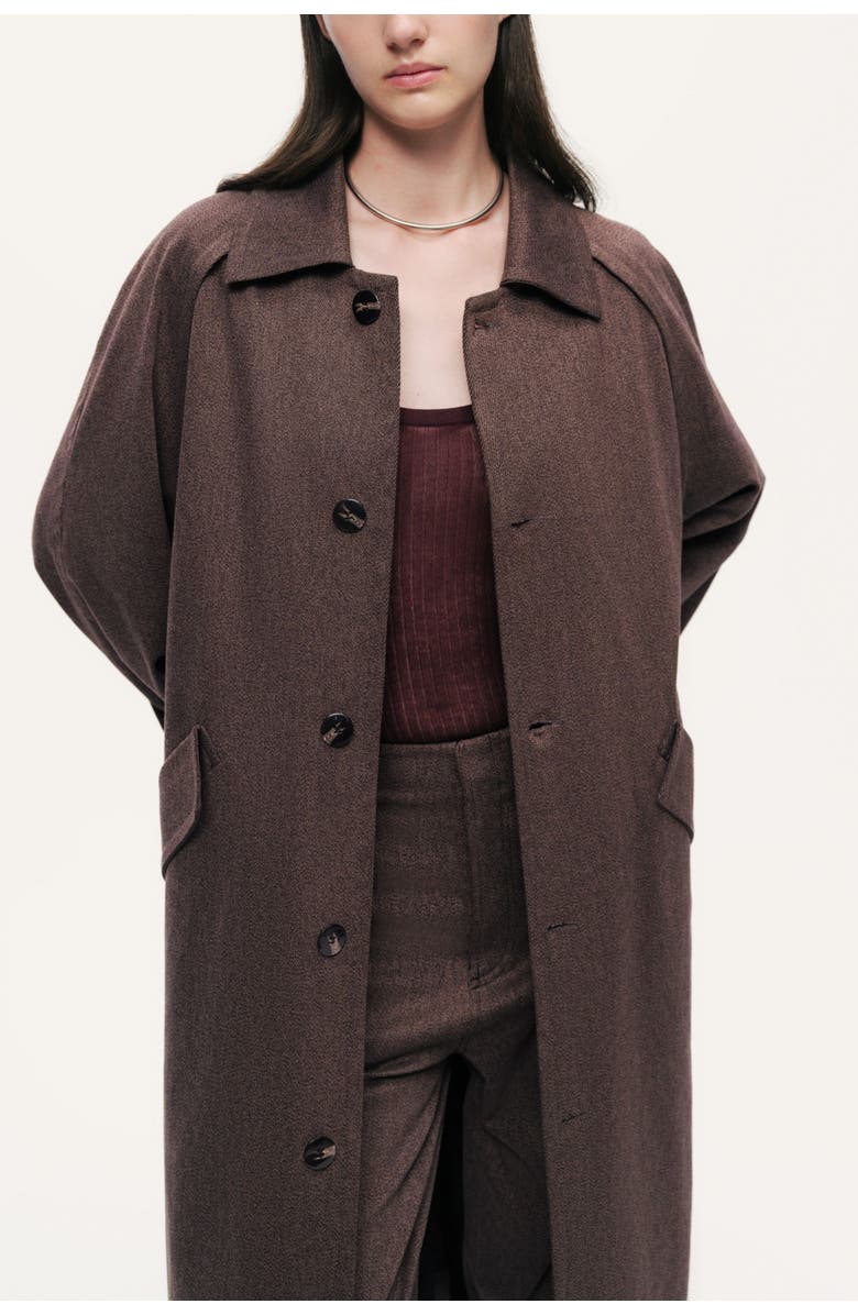 Nocturne Single-Breasted Trench Coat, Alternate, color, Dark Brown