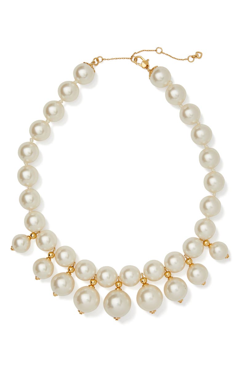 Kate Spade New York imitation pearl statement necklace, Main, color, 