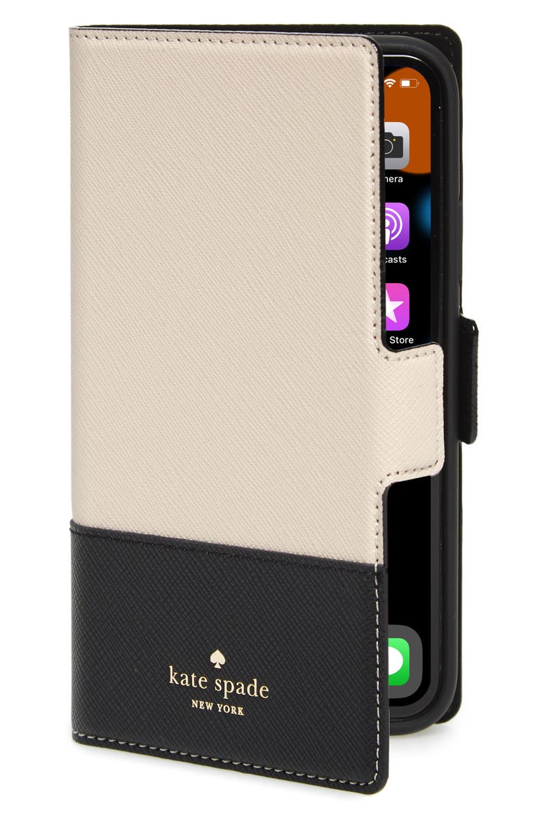 iPhone X/XS/XS Max & XR magnetic wrap folio case, Main, color, BLACK/ TUSK