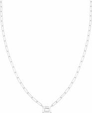 Bearfruit Jewelry Sterling Silver 18k Gold Plated Lena Sparkle Necklace Dainty Statement