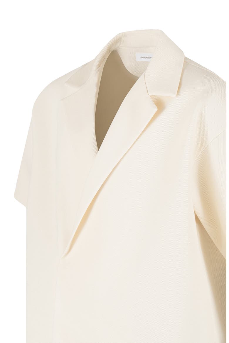 Abel Boxy Twill Double Breasted Shirt, Alternate, color, Cream