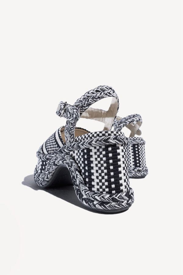 Amambaih Jose High Platform Sandals, Alternate, color, Ivory Black