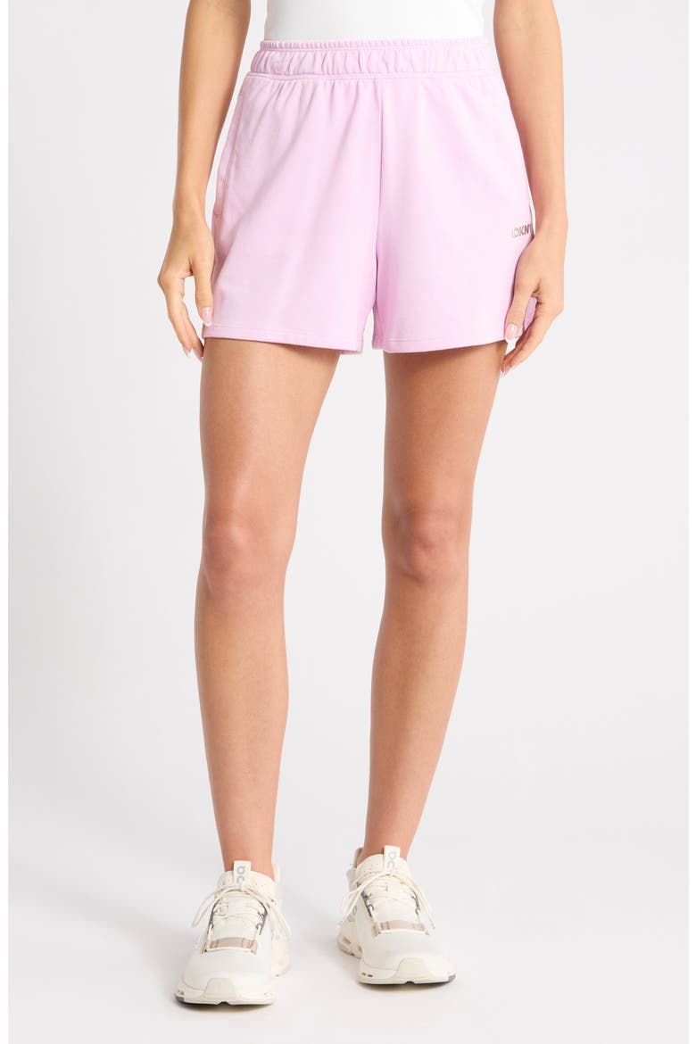 Metallic Logo High Rise French Terry Shorts, Main, color, PINK LAVENDER