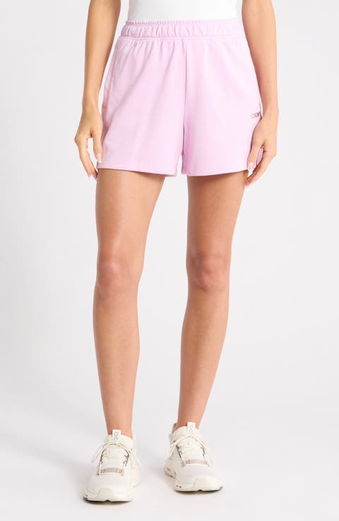 Metallic Logo High Rise French Terry Shorts