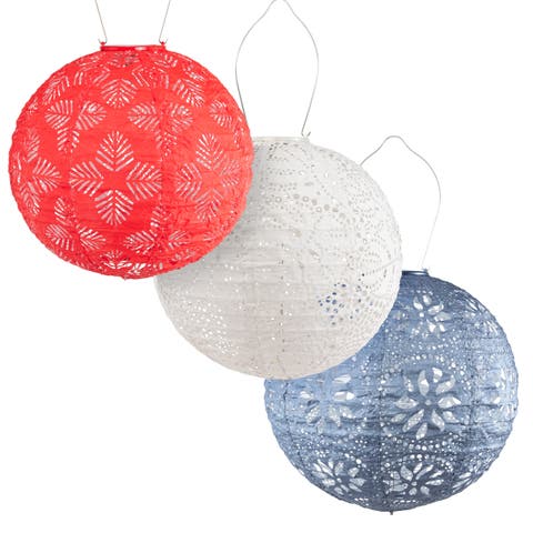 Soji Stella Red White Blue Solar Lantern 3-pack