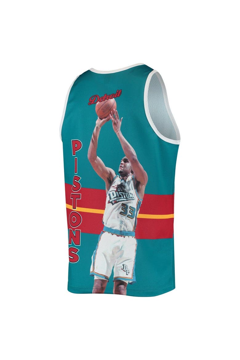 Men's Mitchell & Ness Grant Hill Teal Detroit Pistons Hardwood Classics Player Tank Top, Alternate, color, Teal
