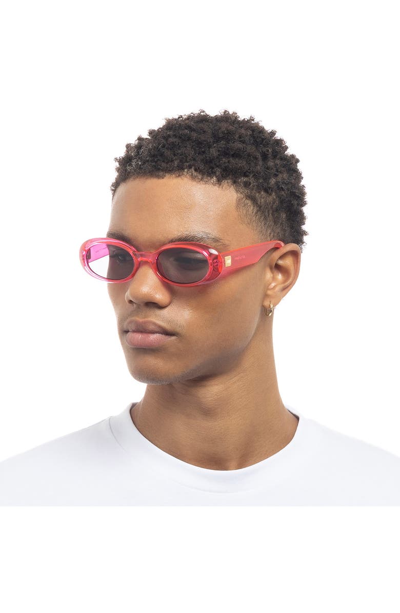 Le Specs Work It 53mm Oval Sunglasses, Alternate, color, Hyper Pink
