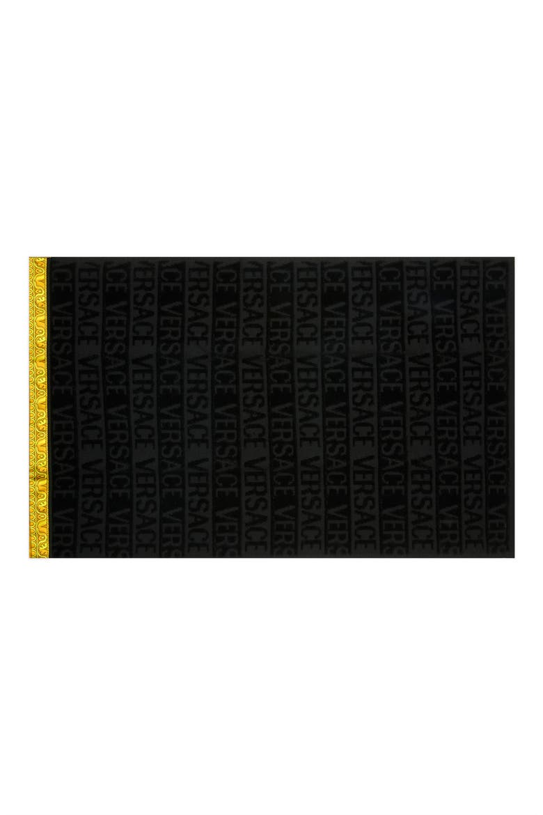 I Heart Baroque Guest Towel, Alternate, color, BLACK