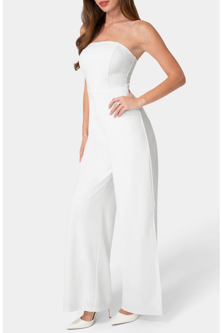 Strapless A-Line Jumpsuit, Alternate, color, IVORY