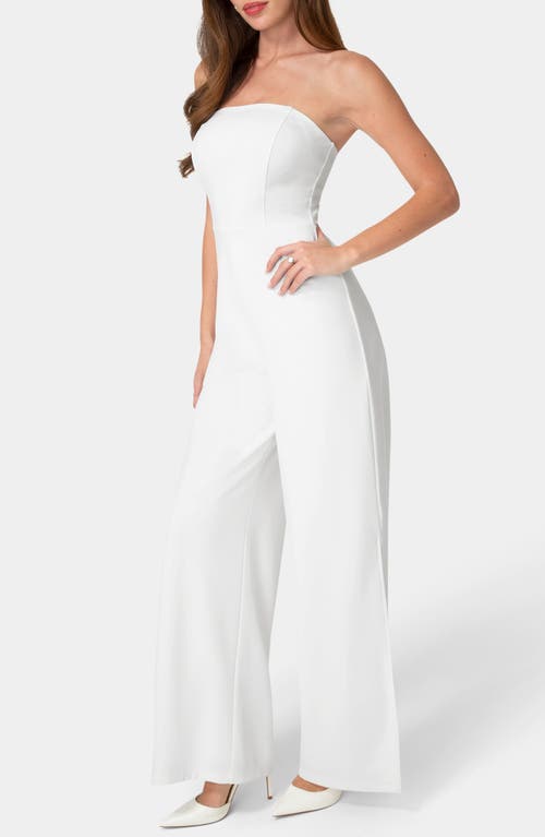 Bebe Strapless A-line Jumpsuit In White