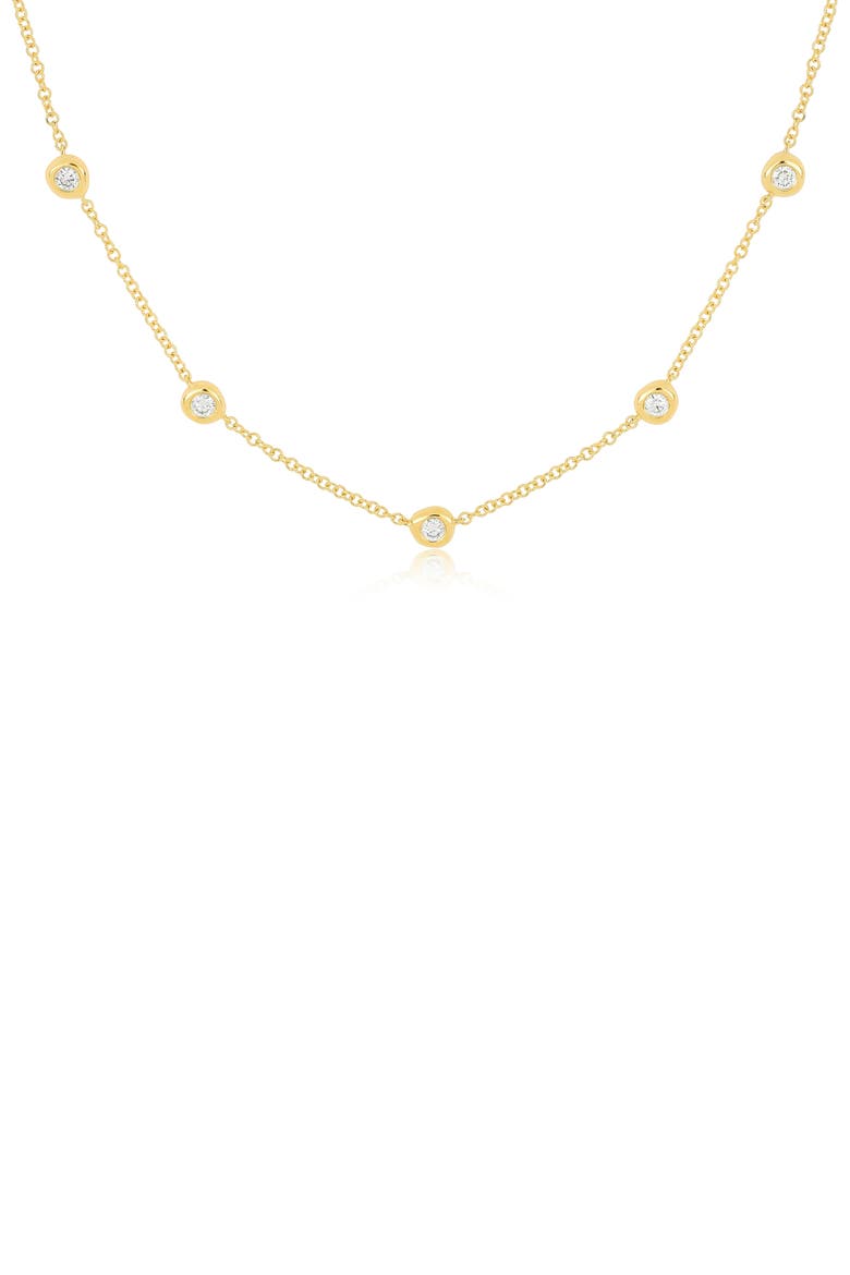 Diamond Station Necklace, Main, color, 14K YELLOW GOLD
