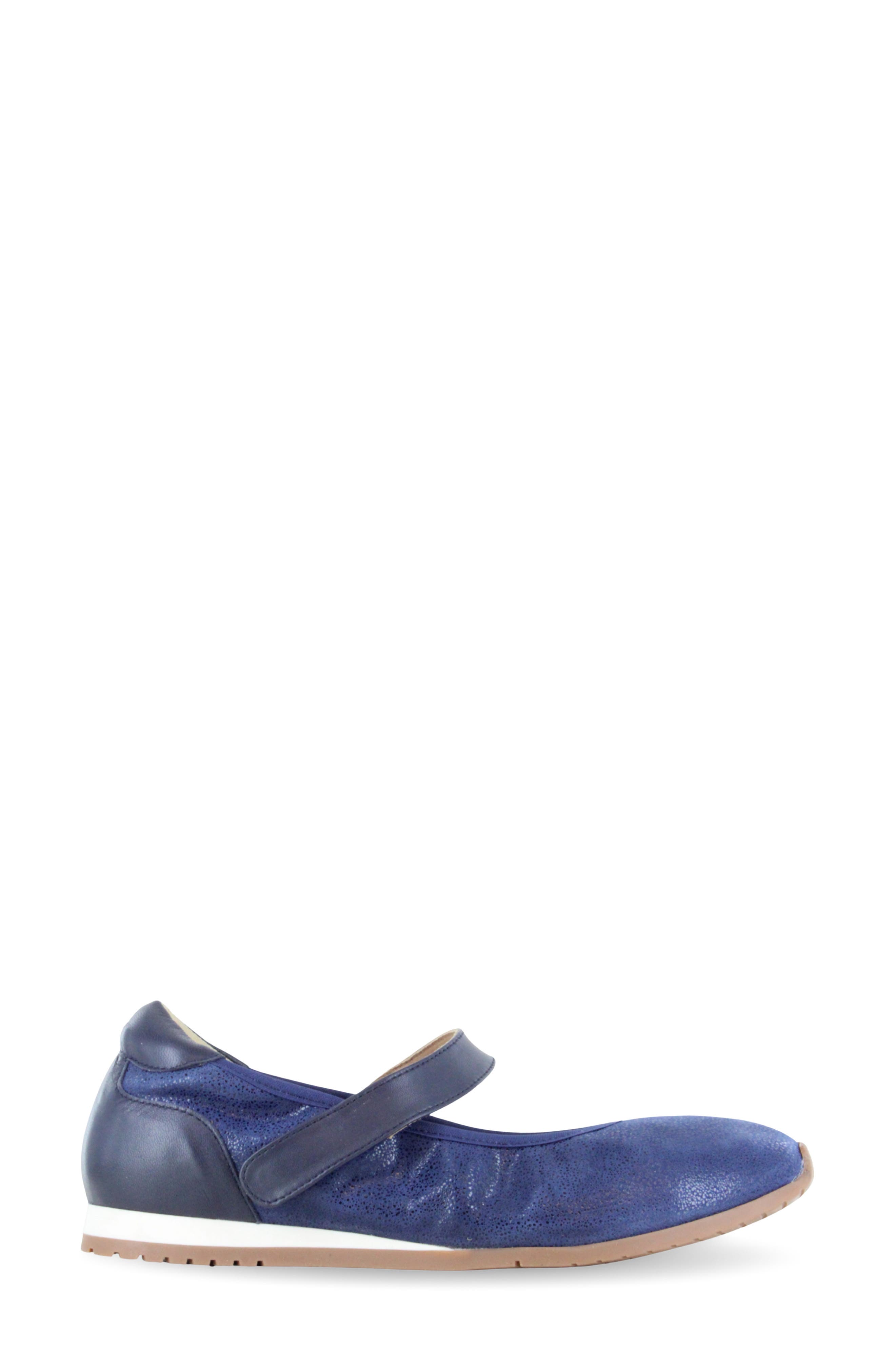 Pure Leather Mary Jane Flat, Alternate, color, SAPPHIRE SUEDE