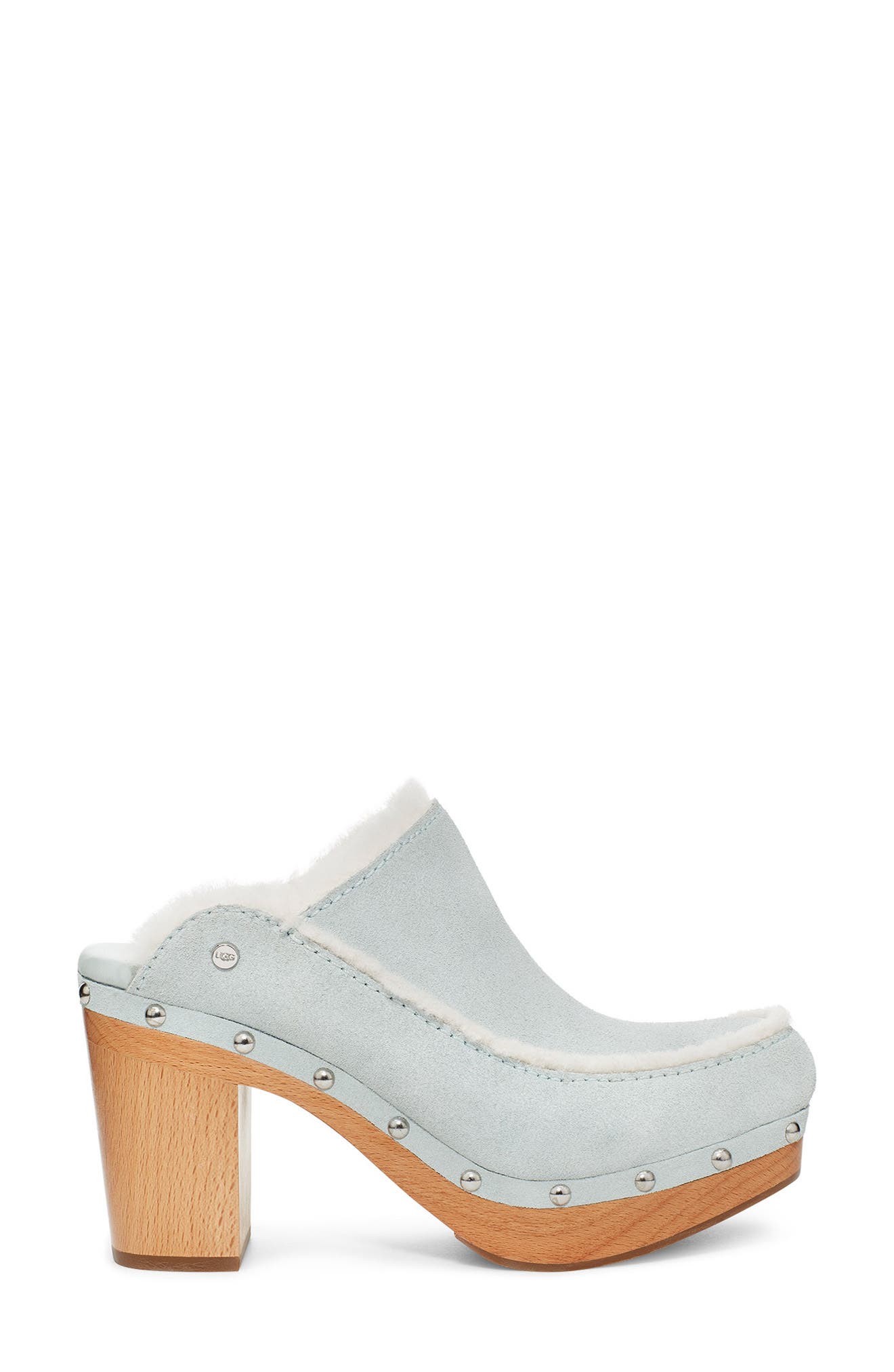Aubriana Clog, Alternate, color, SKY GREY SUEDE