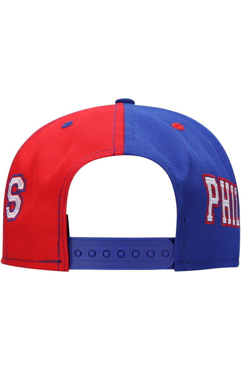 New Era Men's New Era Royal/Red Philadelphia 76ers Team Split 9FIFTY Snapback Hat, Alternate, color,
