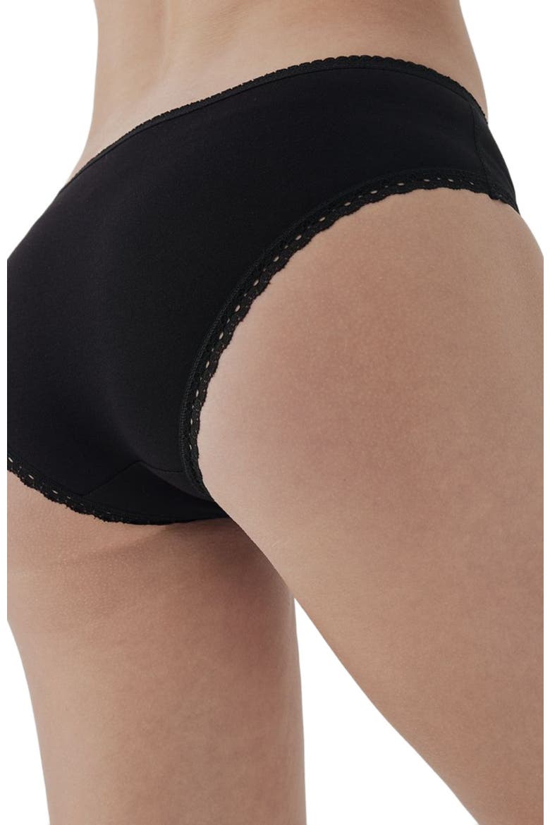 Organic Cotton Lace Cheeky Hipster 3-Pack, Alternate, color, Black