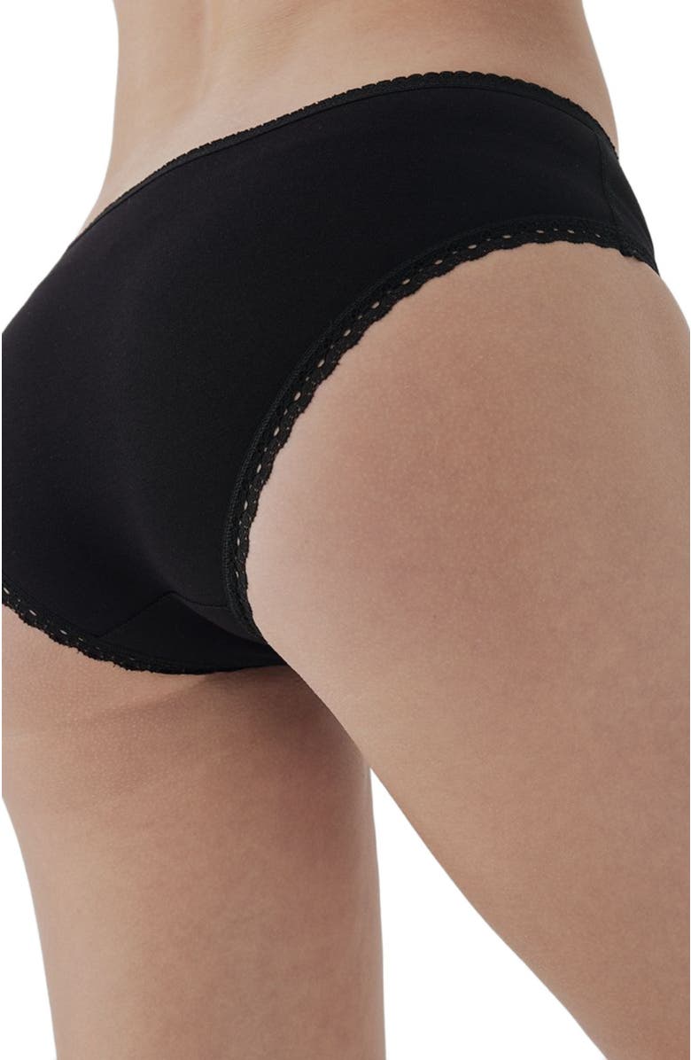 Pact Organic Cotton Lace Cheeky Hipster 3-Pack, Alternate, color, Black
