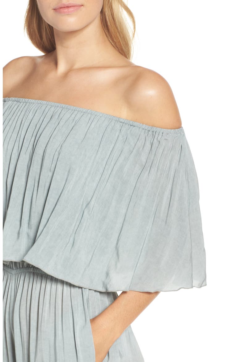Off the Shoulder Cover-Up Jumpsuit, Alternate, color, SEAFOAM