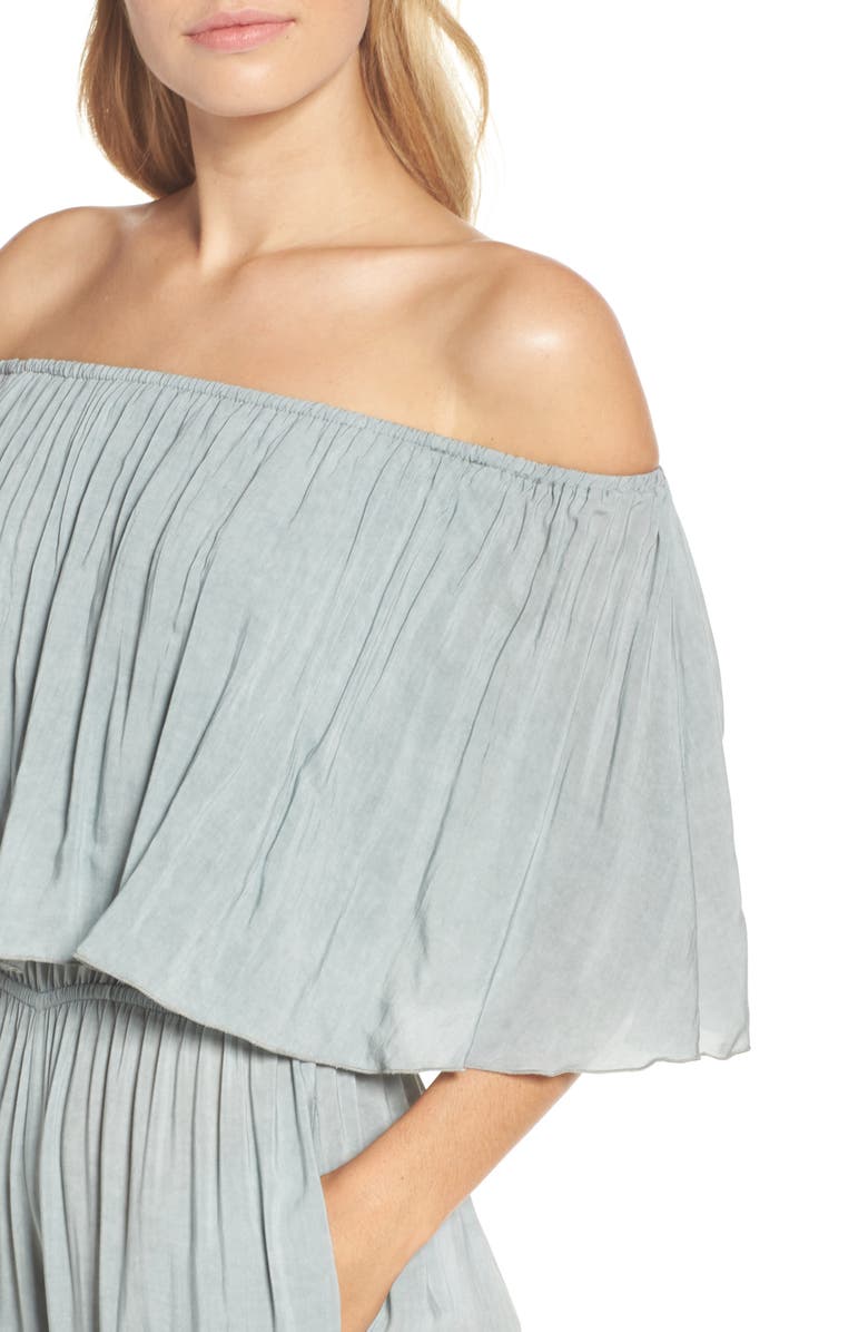 Elan Off the Shoulder Cover-Up Jumpsuit, Alternate, color, 