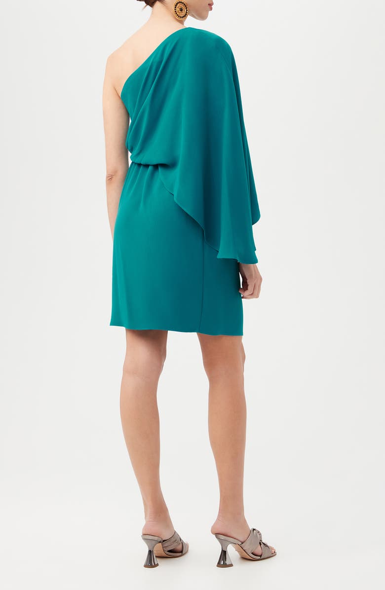 Trina Turk Amal One-Shoulder Blouson Sheath Dress, Alternate, color, Bahia Blue