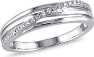 DELMAR Sterling Silver Wrapped Diamond Row Ring - 0.06 ctw