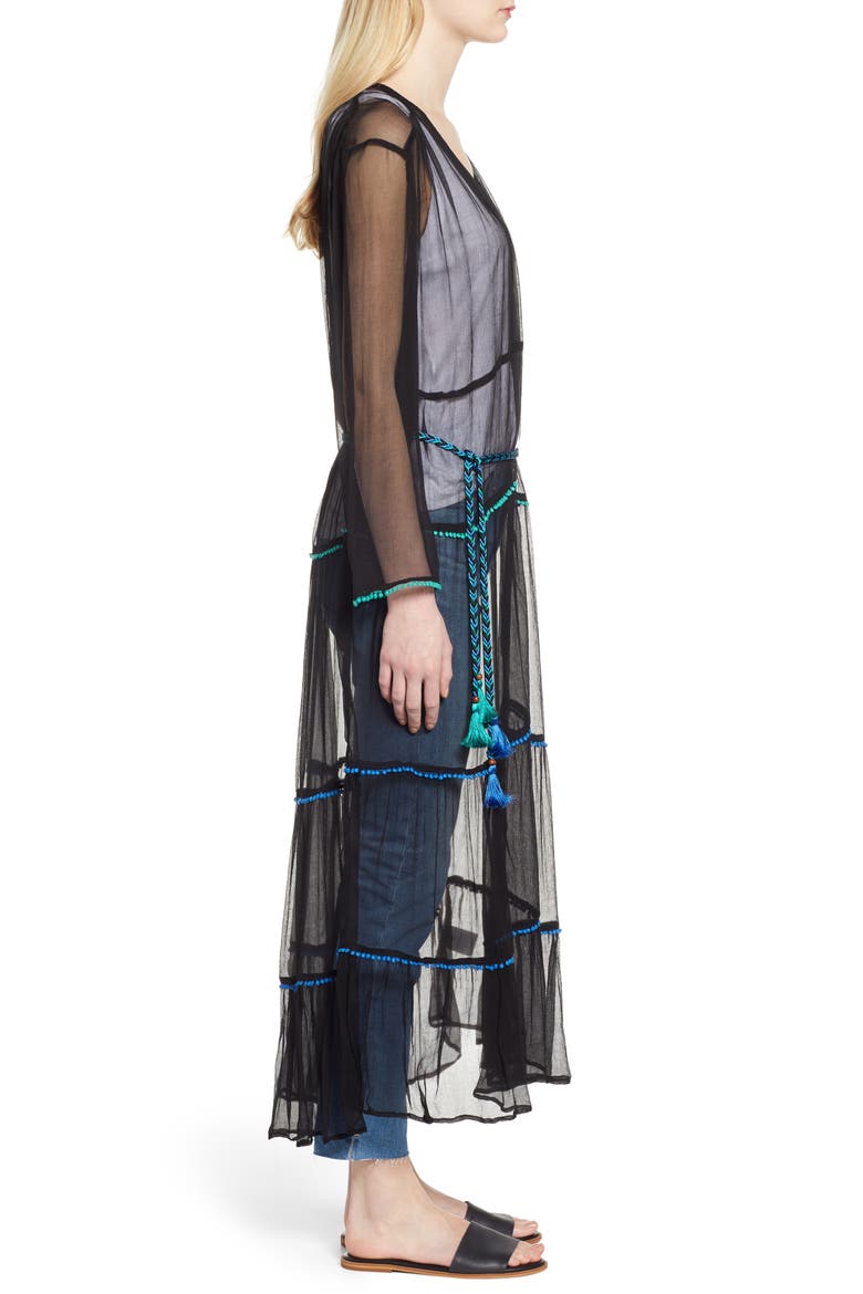 NFC Foxtrot Sheer Duster, Alternate, color, BLACK