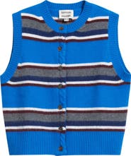 Damson Madder Sofie Stripe Merino Wool Button-Up Vest