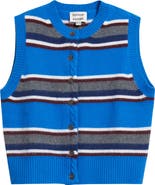Damson Madder Sofie Stripe Merino Wool Button-Up Vest