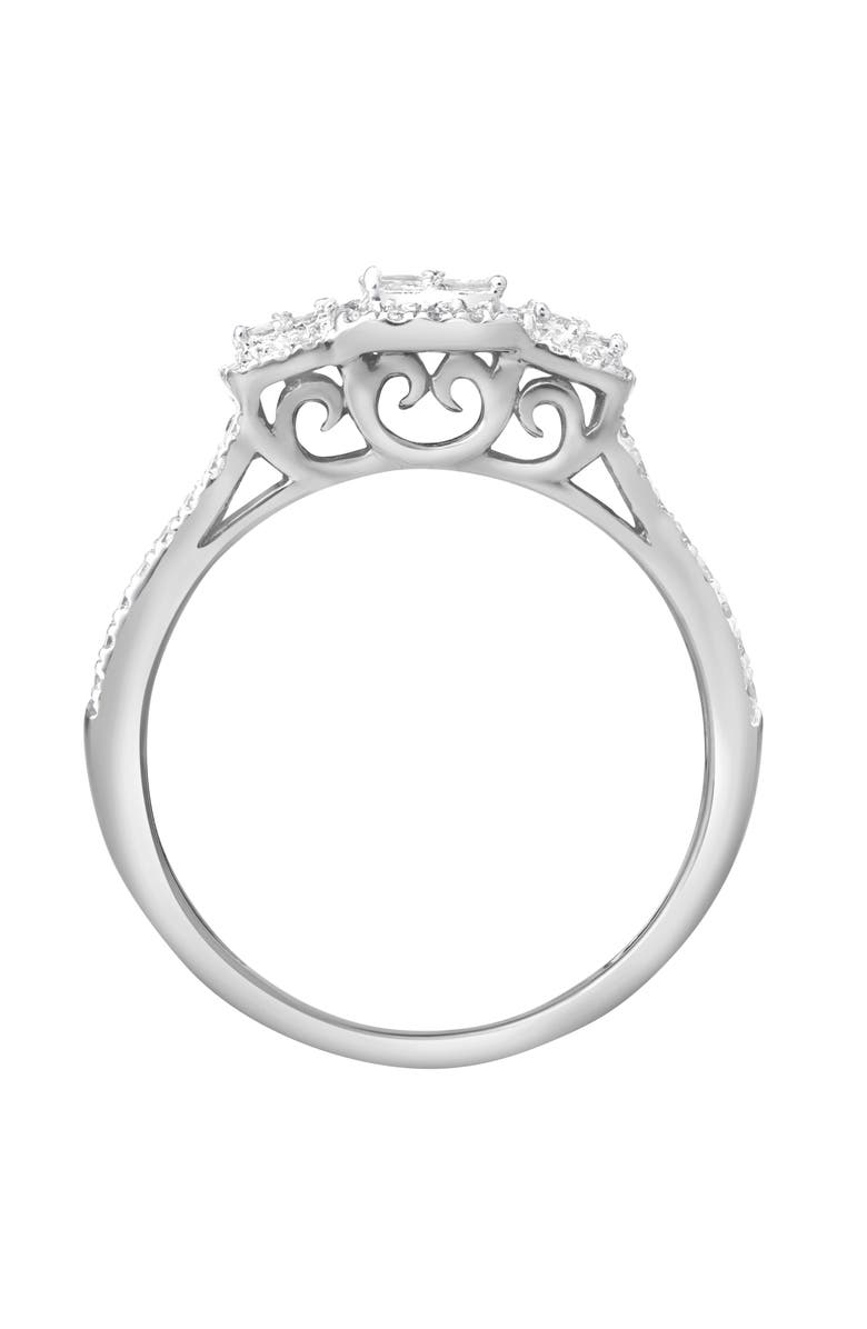 LuvMyJewelry Carrea Glow 0.55 Ct 10K Gold Diamond Ring, Alternate, color, 10K White Gold