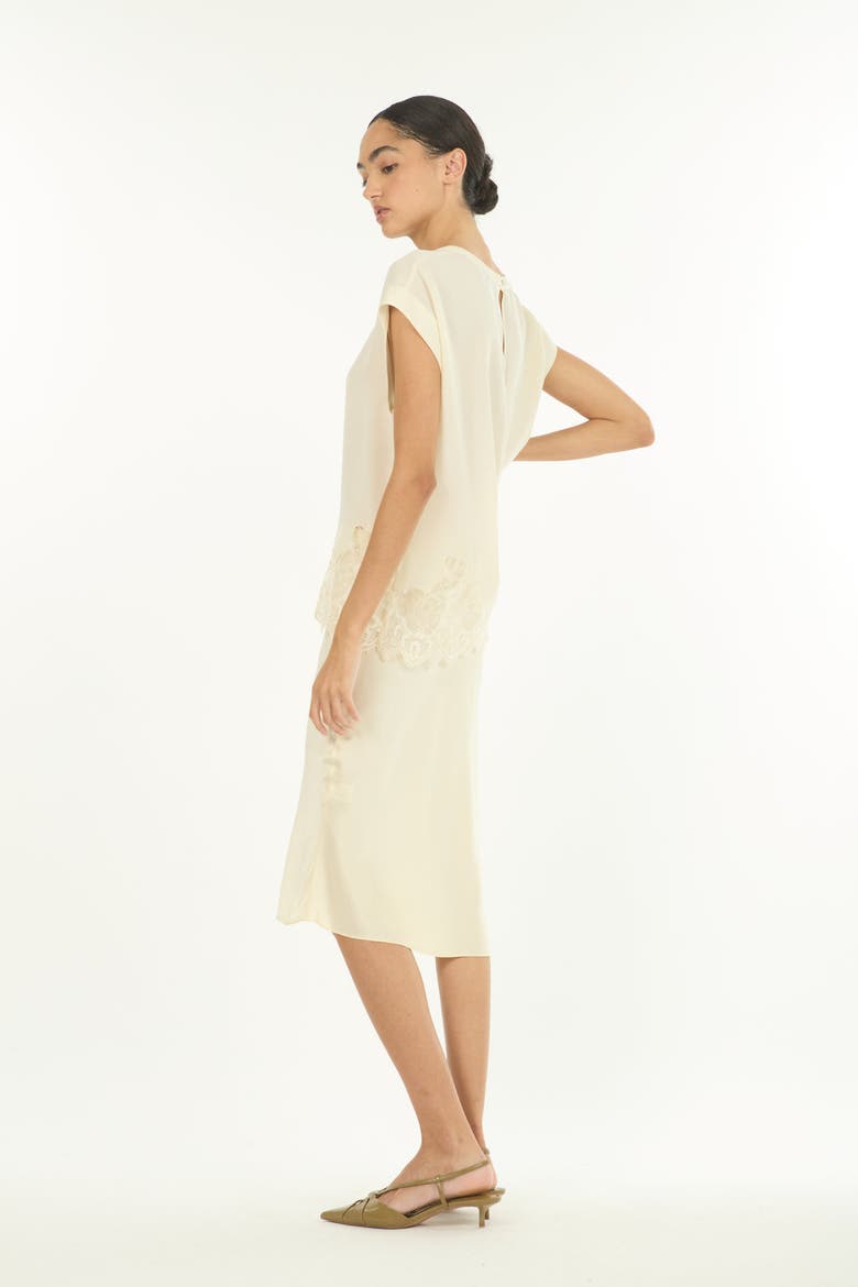Lainey Midi Skirt, Alternate, color, Vintage Crème