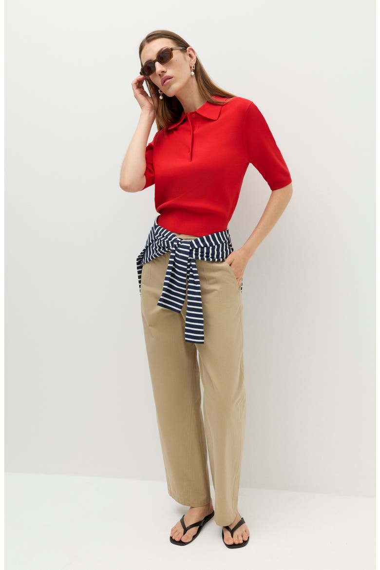 Polo Sweater, Alternate, color, CHILLI RED