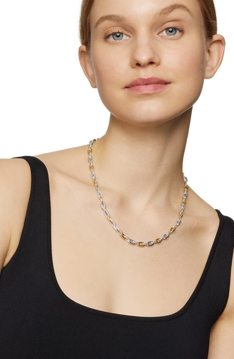 David Yurman DY Madison<sup>®</sup> Sterling Silver & 18K Yellow Gold Chain Necklace, 5.5mm, Alternate, color, Sterling Silver With 18K Gold