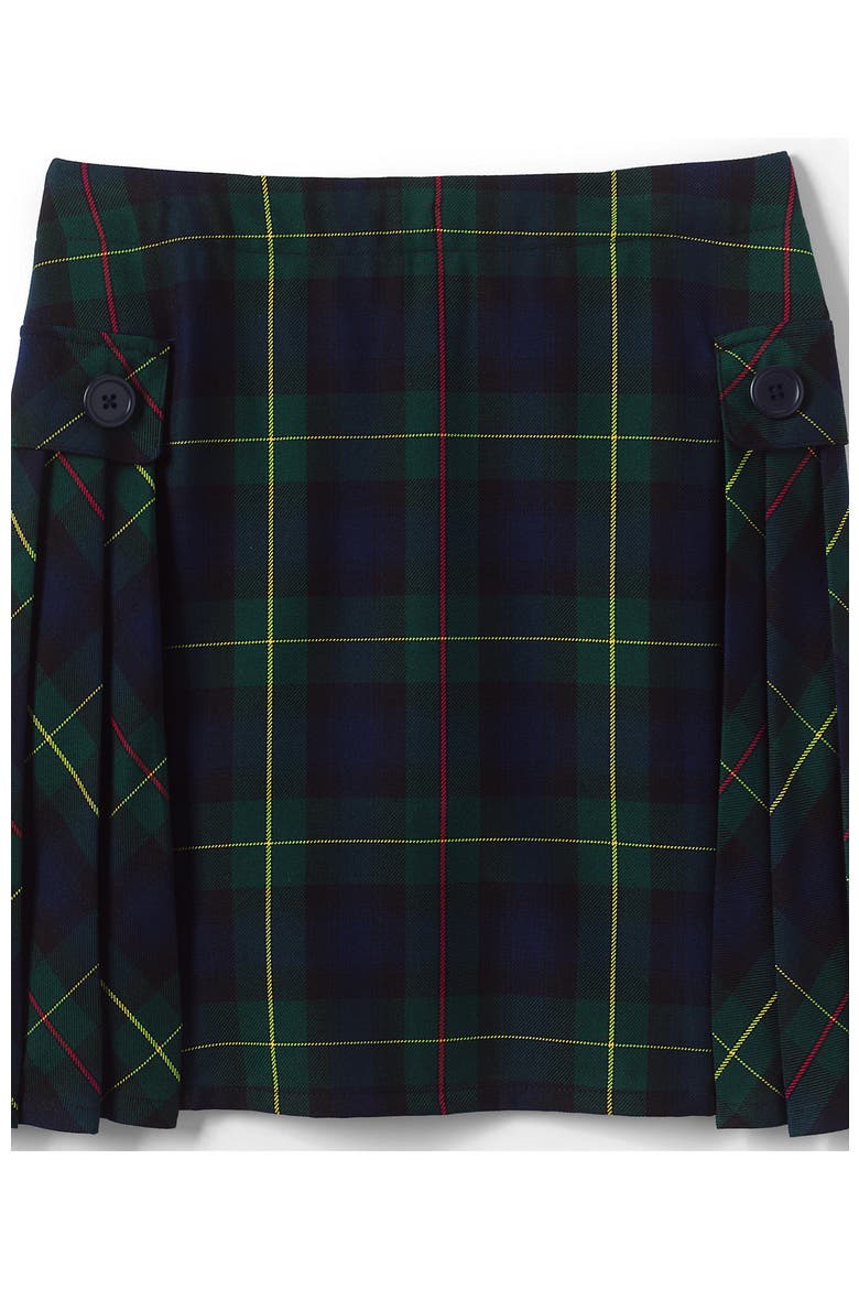 School Uniform Girls Slim Plaid A-line Skirt Below the Knee, Main, color, Plaid Hunter/Classic Navy
