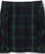 Lands' End School Uniform Girls Slim Side Pleat Plaid Skort Above Knee