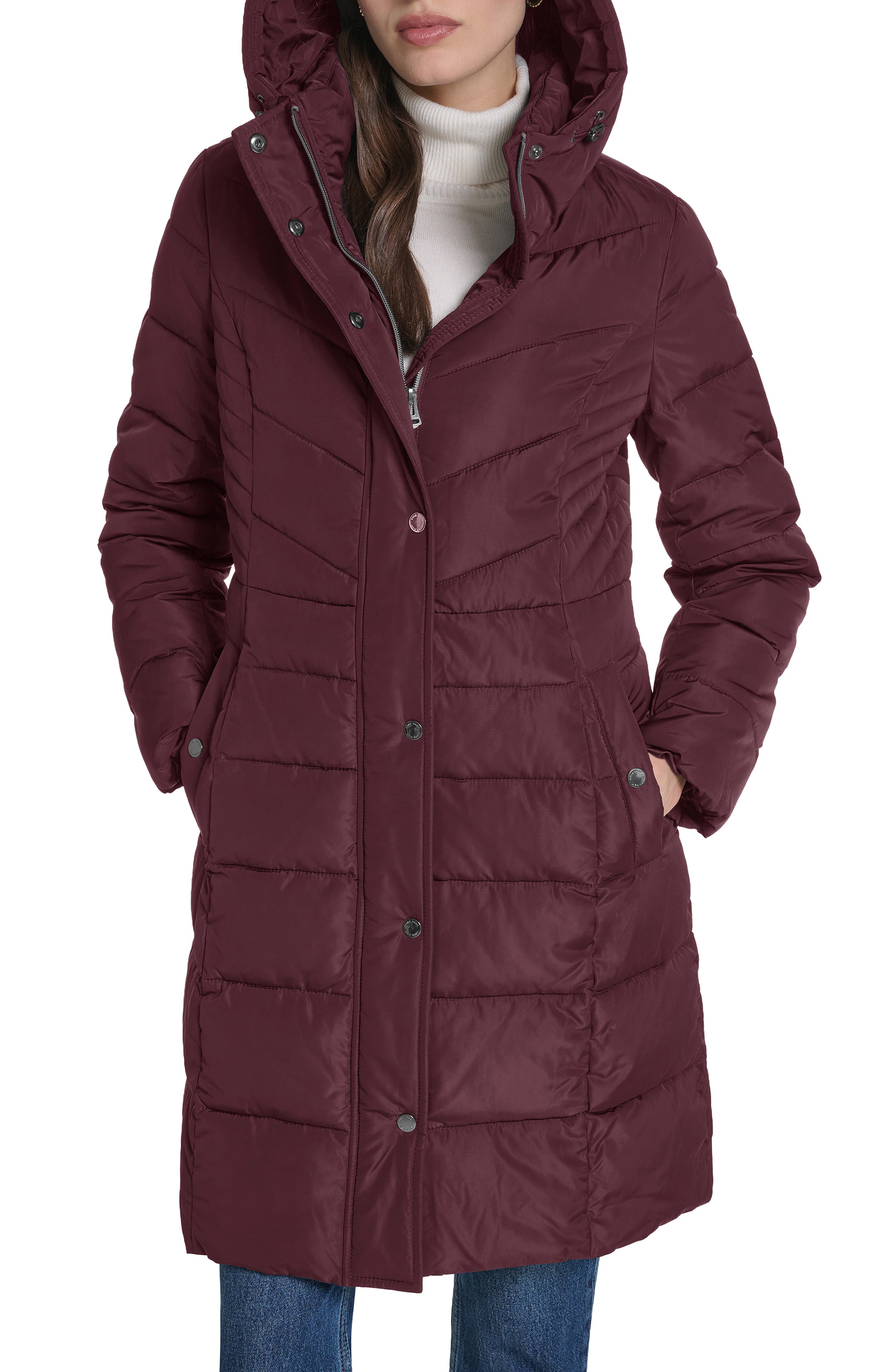 ジャケット・アウター CARPENTER PUFF COAT NYLON TAFFETA Cole Haan Hooded Taffeta Puffer Coat (Women) | Nordstrom
