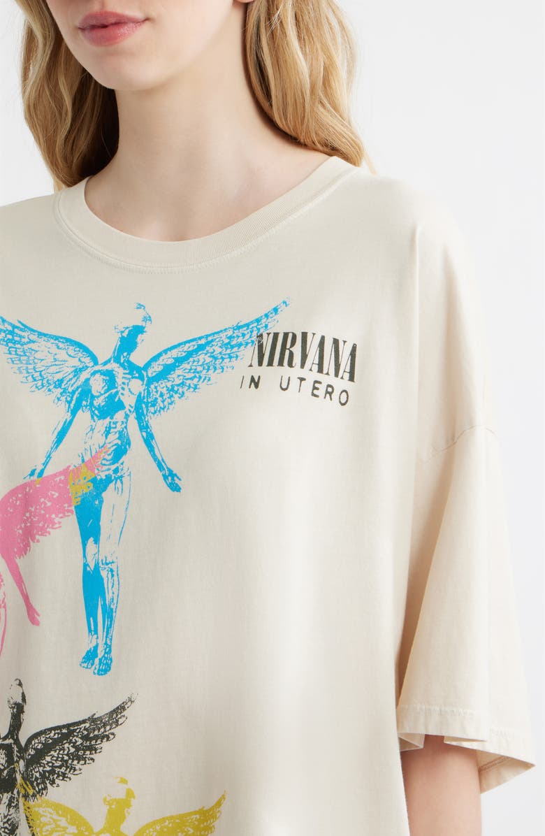 Daydreamer Angel Stamps Cotton Graphic T-Shirt, Alternate, color, Dirty White