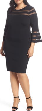 Eliza J Mesh Stripe Sheath Dress