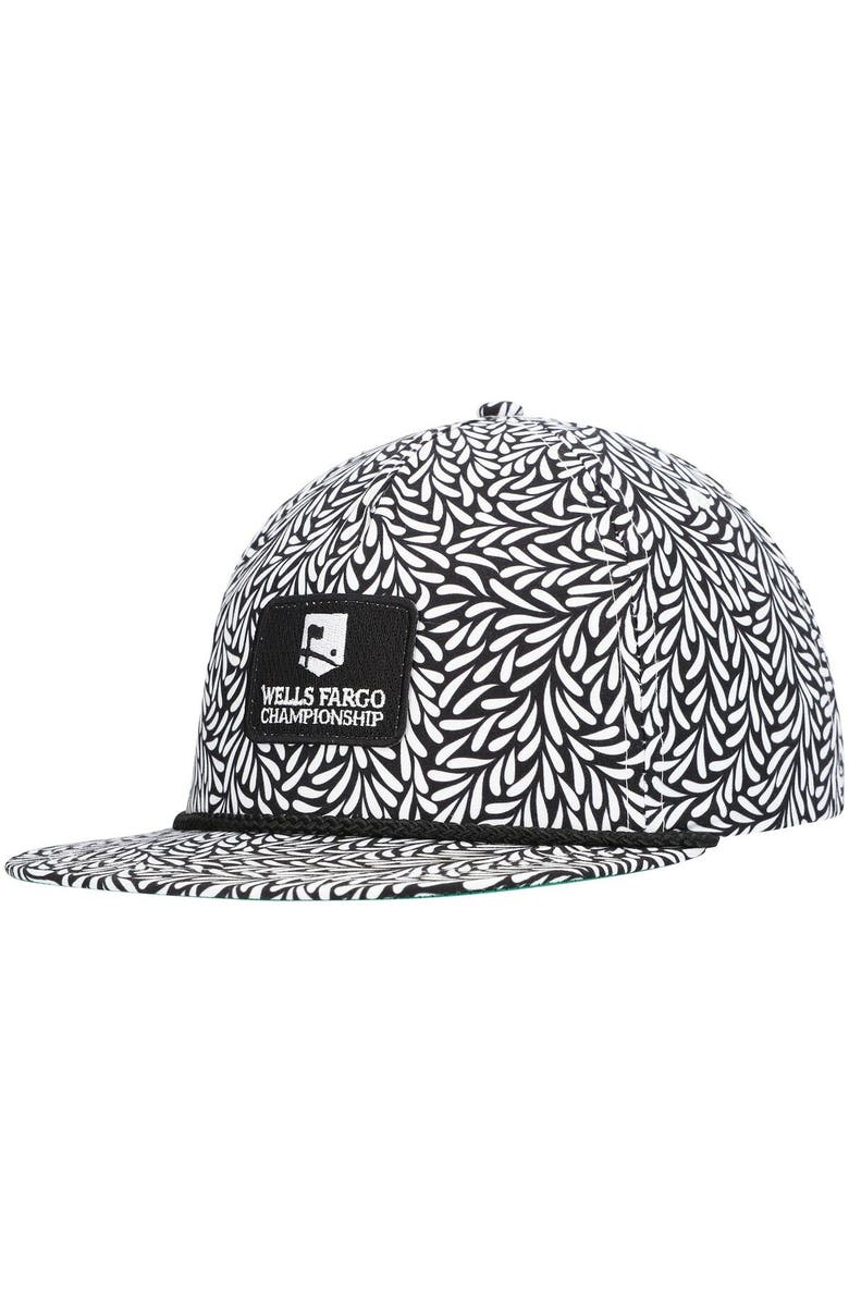 IMPERIAL Men's Imperial Black Wells Fargo Championship Aloha Rope Adjustable Hat, Main, color,